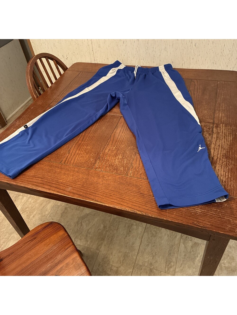 Air Jordan Training Pants Men’s Royal Blue Elastic Drawstring Zipper Ankle